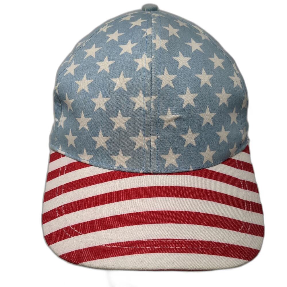 BP. Snapback Blue Red White One Size Stars Stripes American Flag 6 Panel USA Hat